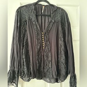 Free People lace button down shirt